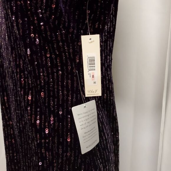 Eliza J Purple Plum Sparkle Sequin Cocktail Minidress 10 - Picture 4 of 9